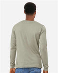BELLA + CANVAS 3501CVC Heather CVC Long Sleeve Tee - Heather Stone - model back