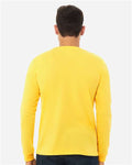 BELLA + CANVAS 3501CVC Heather CVC Long Sleeve Tee - Heather Yellow Gold - model back