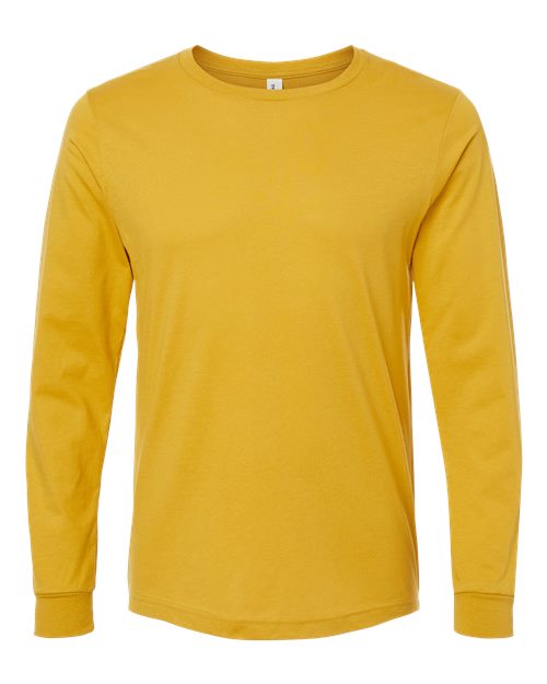 Bella+Canvas 3501 Unisex Jersey Long Sleeve Tee - Mustard - flat front