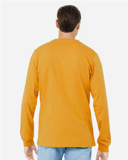 Bella+Canvas 3501 Unisex Jersey Long Sleeve Tee - Mustard - model back