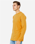 Bella+Canvas 3501 Unisex Jersey Long Sleeve Tee - Mustard - model side