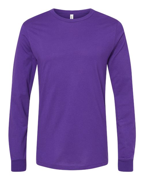 Bella+Canvas 3501 Unisex Jersey Long Sleeve Tee - Team Purple - flat front