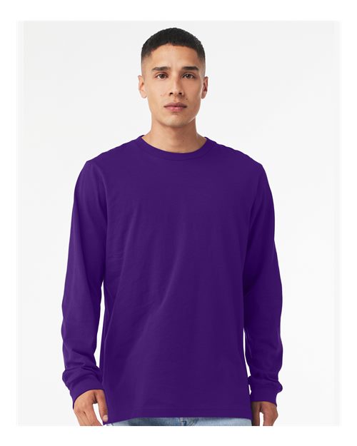 Bella+Canvas 3501 Unisex Jersey Long Sleeve Tee - Team Purple - model front