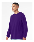 Bella+Canvas 3501 Unisex Jersey Long Sleeve Tee - Team Purple - model side