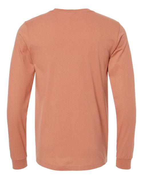 Bella+Canvas 3501 Unisex Jersey Long Sleeve Tee - Terracotta - back