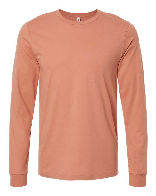 Bella+Canvas 3501 Unisex Jersey Long Sleeve Tee - Terracotta - flat front