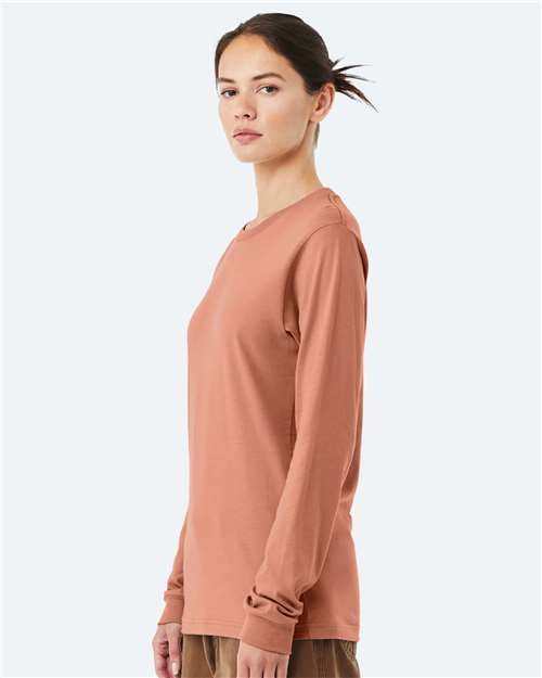 Bella+Canvas 3501 Unisex Jersey Long Sleeve Tee - Terracotta - model side