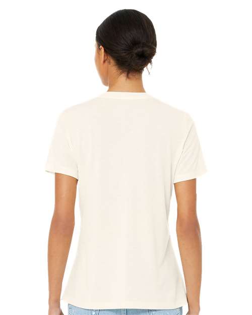 BELLA + CANVAS 6413 Women’s Relaxed Fit Triblend Tee - Solid Natural Triblend - model back
