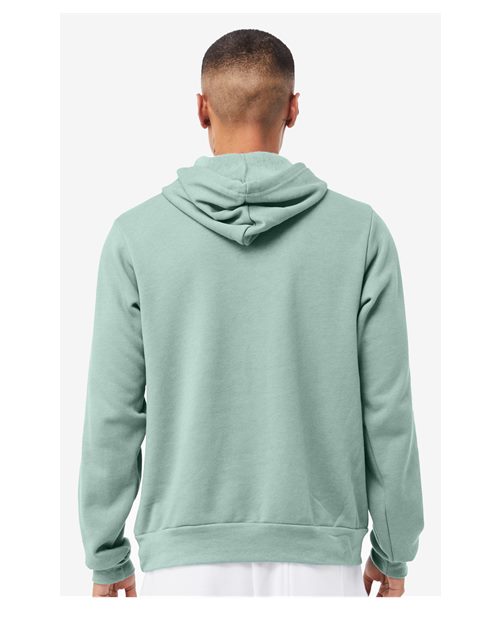 Bella+Canvas 3719 Unisex Sponge Fleece Pullover Hoodie - Dusty Blue - model back