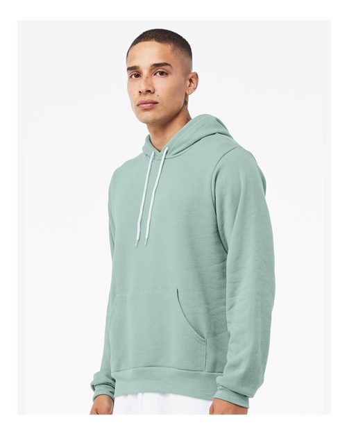 Bella+Canvas 3719 Unisex Sponge Fleece Pullover Hoodie - Dusty Blue - model side