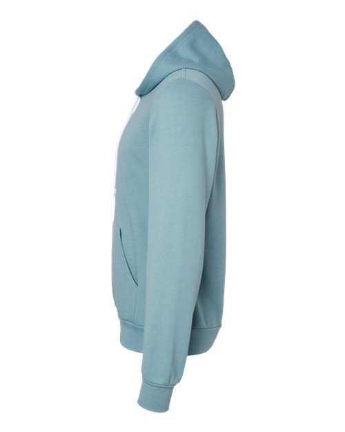 Bella+Canvas 3719 Unisex Sponge Fleece Pullover Hoodie - Heather Blue Lagoon - side