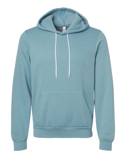 Bella+Canvas 3719 Unisex Sponge Fleece Pullover Hoodie - Heather Blue Lagoon - flat front