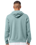 Bella+Canvas 3719 Unisex Sponge Fleece Pullover Hoodie - Heather Blue Lagoon - model back