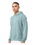 Bella+Canvas 3719 Unisex Sponge Fleece Pullover Hoodie - Heather Blue Lagoon - model side