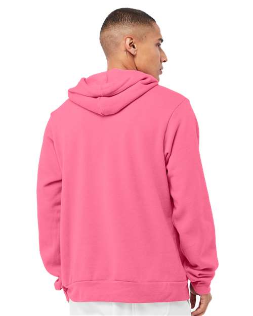 Bella+Canvas 3719 Unisex Sponge Fleece Pullover Hoodie - Heather Charity Pink - model back