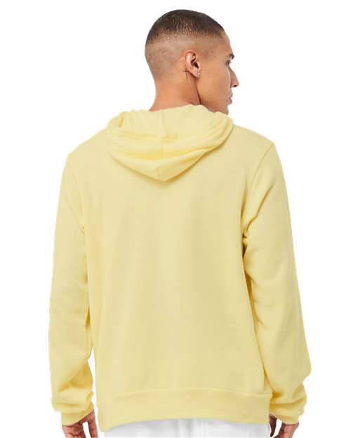 Bella+Canvas 3719 Unisex Sponge Fleece Pullover Hoodie - French Vanilla - model back