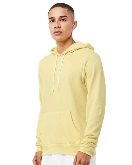 Bella+Canvas 3719 Unisex Sponge Fleece Pullover Hoodie - French Vanilla - model side