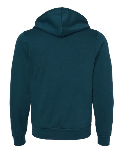 Bella + Canvas 3739 Sponge Fleece Full-Zip Hoodie Sweatshirt - Atlantic - back