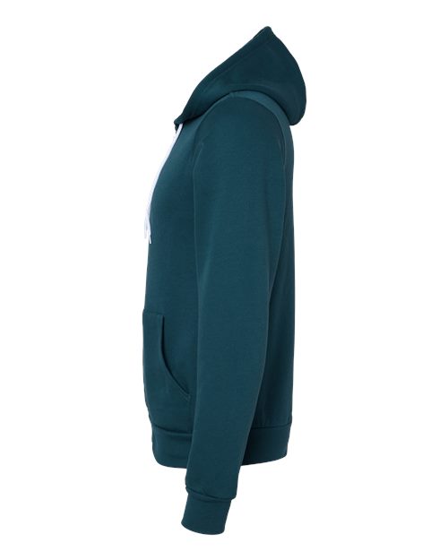 Bella + Canvas 3739 Sponge Fleece Full-Zip Hoodie Sweatshirt - Atlantic - side