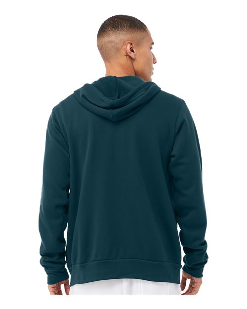 Bella + Canvas 3739 Sponge Fleece Full-Zip Hoodie Sweatshirt - Atlantic - model back