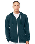 Bella + Canvas 3739 Sponge Fleece Full-Zip Hoodie Sweatshirt - Atlantic - model front
