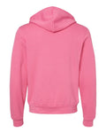 Bella + Canvas 3739 Sponge Fleece Full-Zip Hoodie Sweatshirt - Heather Charity Pink - back