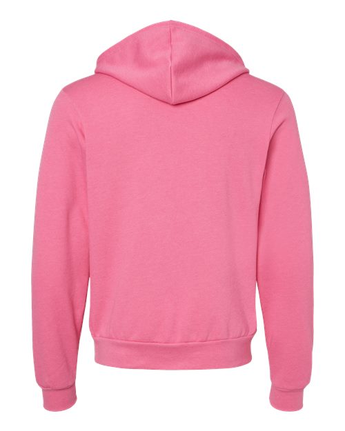 Bella + Canvas 3739 Sponge Fleece Full-Zip Hoodie Sweatshirt - Heather Charity Pink - back