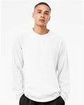 BELLA + CANVAS 3901 Unisex Sponge Fleece Raglan Crewneck Sweatshirt - White - model front