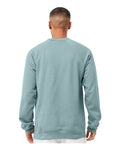 BELLA + CANVAS 3901 Unisex Sponge Fleece Raglan Crewneck Sweatshirt - Heather Blue Lagoon - model back