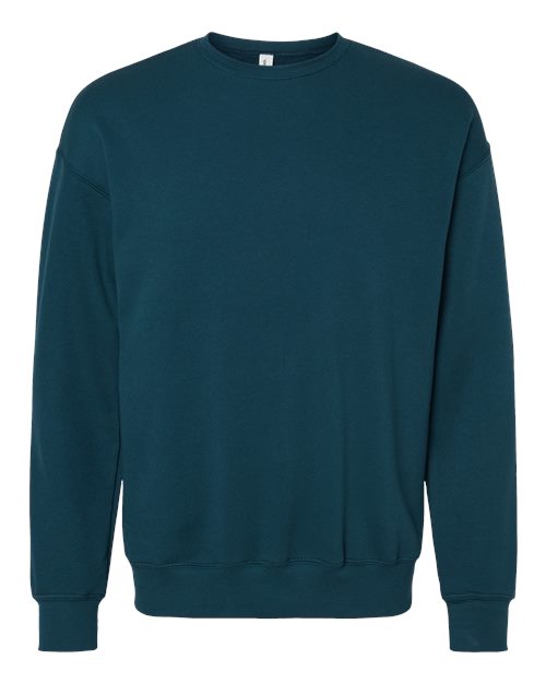 Bella + Canvas 3945 Sponge Fleece Drop Shoulder Crewneck Sweatshirt - Atlantic - flat front