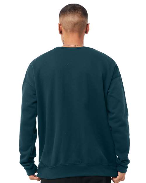 Bella + Canvas 3945 Sponge Fleece Drop Shoulder Crewneck Sweatshirt - Atlantic - model back