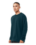 Bella + Canvas 3945 Sponge Fleece Drop Shoulder Crewneck Sweatshirt - Atlantic - model side