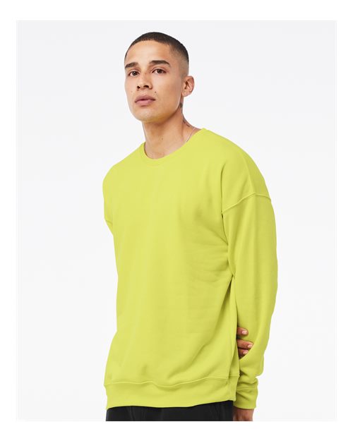 Bella + Canvas 3945 Sponge Fleece Drop Shoulder Crewneck Sweatshirt - Strobe - model side