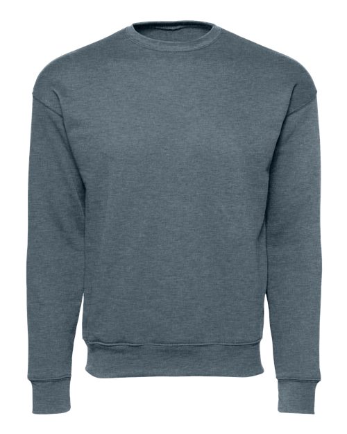 Bella + Canvas 3945 Sponge Fleece Drop Shoulder Crewneck Sweatshirt - Heather Slate - flat front