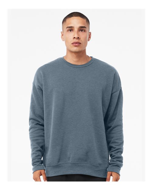 Bella + Canvas 3945 Sponge Fleece Drop Shoulder Crewneck Sweatshirt - Heather Slate - model front