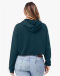 BELLA + CANVAS 7502 Women's Crop Hoodie Sweatshirt - Atlantic - model back