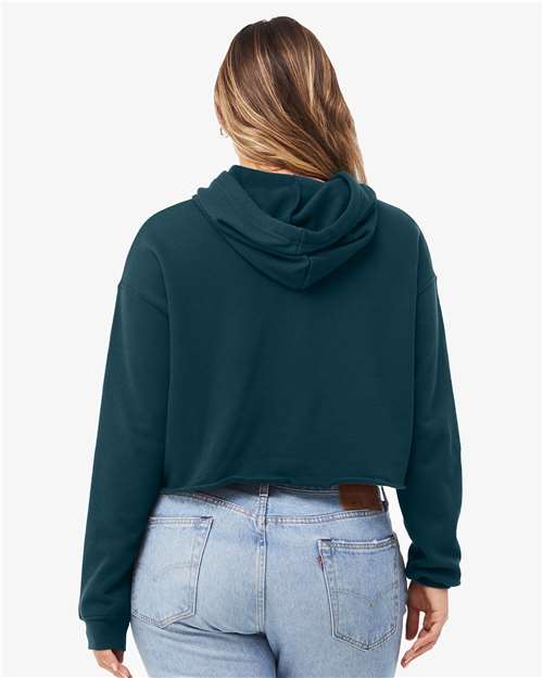 BELLA + CANVAS 7502 Women's Crop Hoodie Sweatshirt - Atlantic - model back
