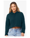 BELLA + CANVAS 7502 Women's Crop Hoodie Sweatshirt - Atlantic - model front