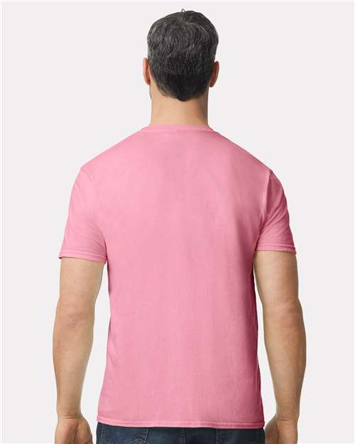 Gildan 980 Unisex Softstyle Lightweight T-Shirt - Charity Pink - model back