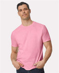 Gildan 980 Unisex Softstyle Lightweight T-Shirt - Charity Pink - model front