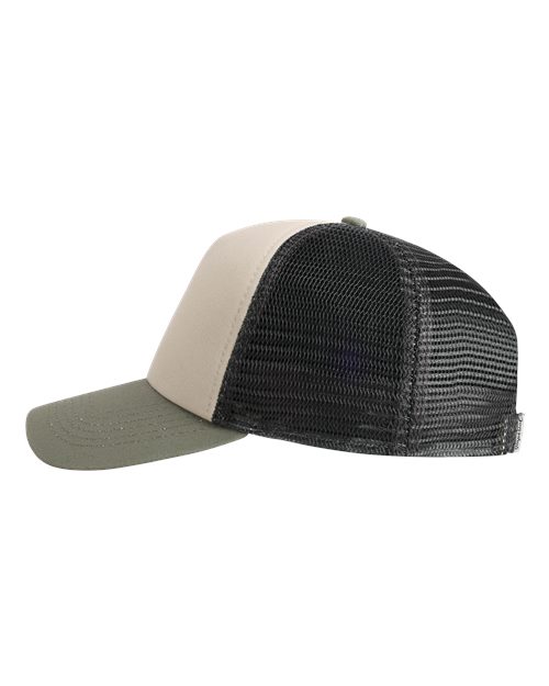 Imperial 1287 North Country Trucker Cap - Stone/ Moss/ Charcoal - side