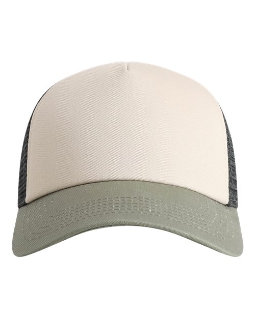 Imperial 1287 North Country Trucker Cap - Stone/ Moss/ Charcoal - front