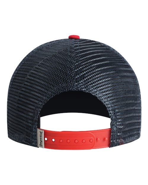 Imperial 1287 North Country Trucker Cap - White/ Red/ Dark Navy - back