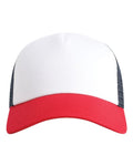 Imperial 1287 North Country Trucker Cap - White/ Red/ Dark Navy - front