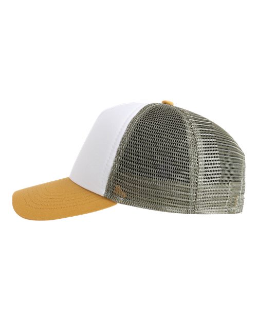 Imperial 1287 North Country Trucker Cap - White/ Wheat/ Elmwood - side