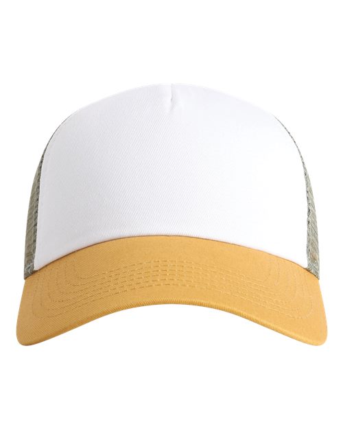Imperial 1287 North Country Trucker Cap - White/ Wheat/ Elmwood - front