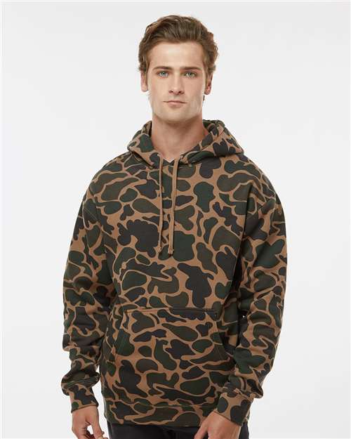 Independent Trading Co. IND4000 Heavyweight Hooded Sweatshirt - Duck Camo - model front