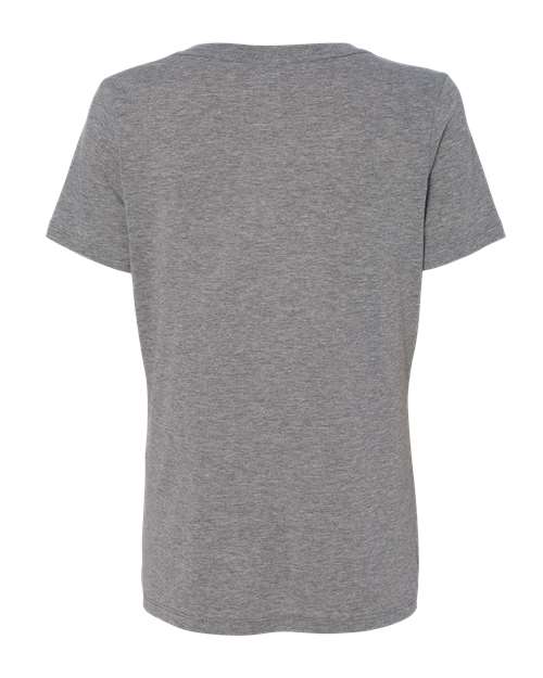 BELLA + CANVAS 6415 Women's Relaxed Triblend V-Neck Tee - Grey Triblend - back