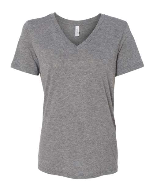 BELLA + CANVAS 6415 Women's Relaxed Triblend V-Neck Tee - Grey Triblend - front