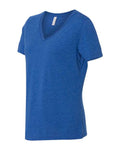 BELLA + CANVAS 6415 Women's Relaxed Triblend V-Neck Tee - True Royal Triblend - side